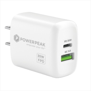 PowerPeak PD Wall Dual A+C Port Charger 35W -White
