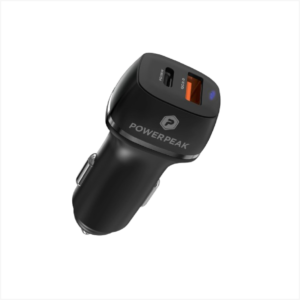Powerpeak Dual Port Power Delivery Car Charger 48W PD - Black